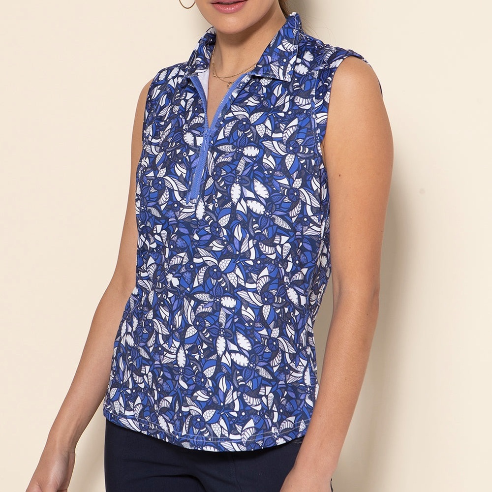 GGBlue | Katy Mykonos Women’s Sleeveless UPF 50 Golf Polo | XL